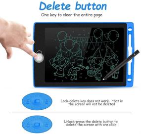 img 1 attached to 🎨 8.5-Inch LCD Writing Tablet for Toddlers - Colorful Doodle Board, Erasable Electronic Drawing Pad for Kids - Educational Learning Toy for Boys and Girls, Ideal Gift for 2-6 Year Olds (Dark Blue)