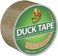 🦆 duck 283713 printed duct tape, 1.88" x 10 yards, burlap design logo