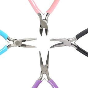 img 2 attached to 💎 4-Piece Jewelry Pliers Set for Jewelry Making: Includes Needle Nose, Chain Nose, Round Nose Pliers, Wire Cutters, and Bent Nose Pliers for Beading Repair, Wire Wrapping, and DIY Crafts