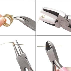 img 1 attached to 💎 4-Piece Jewelry Pliers Set for Jewelry Making: Includes Needle Nose, Chain Nose, Round Nose Pliers, Wire Cutters, and Bent Nose Pliers for Beading Repair, Wire Wrapping, and DIY Crafts