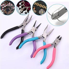 img 3 attached to 💎 4-Piece Jewelry Pliers Set for Jewelry Making: Includes Needle Nose, Chain Nose, Round Nose Pliers, Wire Cutters, and Bent Nose Pliers for Beading Repair, Wire Wrapping, and DIY Crafts