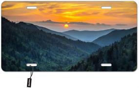 img 2 attached to 🌲 Beabes Smoky Mountains Front License Plate Cover - Stunning Sunlit Trees and Scenic Nature Landscape Décor for Cars