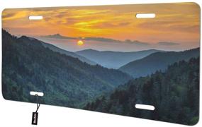 img 4 attached to 🌲 Beabes Smoky Mountains Front License Plate Cover - Stunning Sunlit Trees and Scenic Nature Landscape Décor for Cars