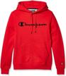 champion life pullover hood furry scarlet logo