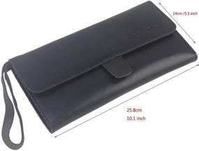 img 2 attached to Black Genuine Leather Scissor Pouch Holster for 👜 Hairdressers, Salon Stylists, and Barbers, Shear Hairdressing Holder Case Bag