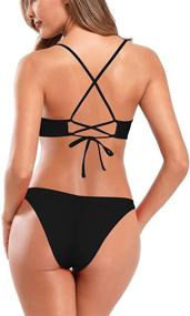 img 3 attached to Shekini Crisscross Bathing Lace Up Extra Large Women's Clothing, Swimsuits, and Cover Ups