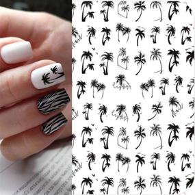 img 4 attached to 🌴 Tropical Palm Summer Tree 3D Nail Stickers - 2pcs Self-Adhesive Coconut Tree Manicure DIY Beauty Nail Decor Decal with Black Tropical Vibes - 2021 Palm Tree Nail Decals