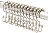 upgrade your shower with 2lbdepot double shower curtain hooks rings - brushed nickel, satin finish, premium rust resistant stainless steel, set of 12 logo