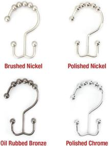 img 1 attached to Upgrade Your Shower with 2lbDepot Double Shower Curtain Hooks Rings - Brushed Nickel, Satin Finish, Premium Rust Resistant Stainless Steel, Set of 12