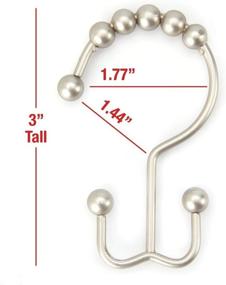 img 3 attached to Upgrade Your Shower with 2lbDepot Double Shower Curtain Hooks Rings - Brushed Nickel, Satin Finish, Premium Rust Resistant Stainless Steel, Set of 12