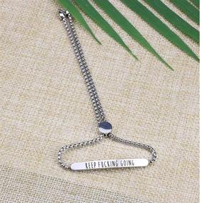 img 1 attached to 🔗 Adjustable Chain Link Inspirational Bracelet for Women – Motivational Encouragement Gift for Her and Friends