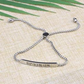 img 3 attached to 🔗 Adjustable Chain Link Inspirational Bracelet for Women – Motivational Encouragement Gift for Her and Friends