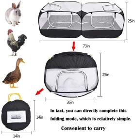 img 3 attached to 🐰 TACY Small Pet Animals Playpen: Spacious Chicken Run Coop with Breathable Transparent Mesh Walls - Ideal Outdoor Exercise Yard for Guinea Pig, Rabbits, and More!