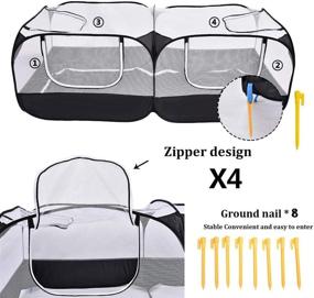 img 2 attached to 🐰 TACY Small Pet Animals Playpen: Spacious Chicken Run Coop with Breathable Transparent Mesh Walls - Ideal Outdoor Exercise Yard for Guinea Pig, Rabbits, and More!