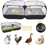 🐰 tacy small pet animals playpen: spacious chicken run coop with breathable transparent mesh walls - ideal outdoor exercise yard for guinea pig, rabbits, and more! логотип