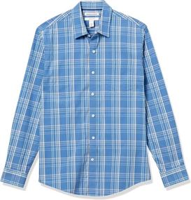 img 4 attached to 👔 Men's Clothing: Amazon Essentials Slim Fit Long Sleeve Checkered Shirt