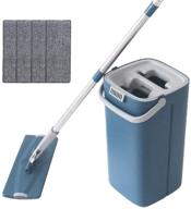 🧹 wewline 360° flexible head stainless steel handle flat floor mop and bucket with dry & wet bucket, 4-washable & reusable microfiber pads – perfect for home kitchen cleaning logo