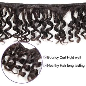 img 2 attached to 🔥 Molefi Brazilian Funmi Hair: 4 Bundles Loose Wave Spiral Curl Hair Extensions for Short Curly Weave - 9A Unprocessed Brazilian Human Hair