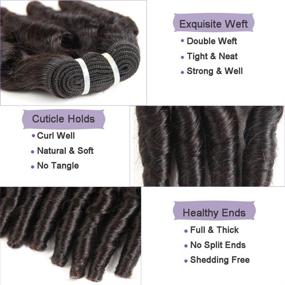 img 1 attached to 🔥 Molefi Brazilian Funmi Hair: 4 Bundles Loose Wave Spiral Curl Hair Extensions for Short Curly Weave - 9A Unprocessed Brazilian Human Hair