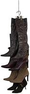 👢 enhanced boot stax: vertical hanging boot rack, boot storage, boot organizer: 1 rotating vertical rod + 6 silver boot hangers (silver) логотип