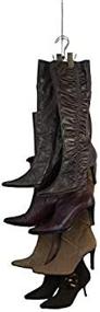 img 2 attached to 👢 Enhanced Boot STAX: Vertical Hanging Boot Rack, Boot Storage, Boot Organizer: 1 Rotating Vertical Rod + 6 Silver Boot Hangers (Silver)