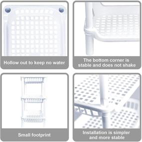 img 1 attached to 📦 White Rectangular 3-Tier Desktop Storage Rack for Office, Kitchen, Bedroom, Bathroom by Ranmok