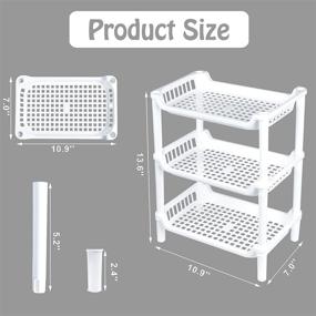 img 3 attached to 📦 White Rectangular 3-Tier Desktop Storage Rack for Office, Kitchen, Bedroom, Bathroom by Ranmok