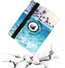 img 1 attached to 🏖️ CenYouful 360 Degree Rotating Stand Case Cover for iPad Mini 3/2/1 - Auto Wake/Sleep & Beach Sea Design - Compatible with Apple iPad Mini 1/2/3 Case