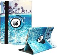 🏖️ cenyouful 360 degree rotating stand case cover for ipad mini 3/2/1 - auto wake/sleep & beach sea design - compatible with apple ipad mini 1/2/3 case logo