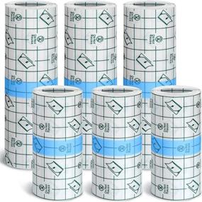 img 4 attached to 🩹 6 Rolls Waterproof Transparent Stretch Adhesive Bandages - Clear Protective Bandage Dressing Tape - Transparent Film Dressing Tape in 2 Sizes (4 Inch x 2.2 Yard, 6 Inch x 2.2 Yard)