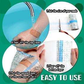 img 2 attached to 🩹 6 Rolls Waterproof Transparent Stretch Adhesive Bandages - Clear Protective Bandage Dressing Tape - Transparent Film Dressing Tape in 2 Sizes (4 Inch x 2.2 Yard, 6 Inch x 2.2 Yard)