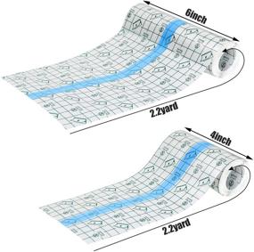 img 3 attached to 🩹 6 Rolls Waterproof Transparent Stretch Adhesive Bandages - Clear Protective Bandage Dressing Tape - Transparent Film Dressing Tape in 2 Sizes (4 Inch x 2.2 Yard, 6 Inch x 2.2 Yard)