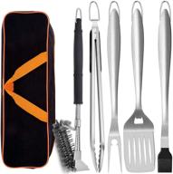 leonyo grill tools set: 6-piece extra-long, 18-inch bbq accessories logo