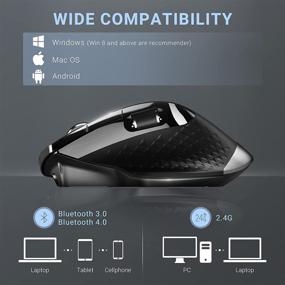 img 2 attached to 🖱️ RAPOO Wireless Mouse: Multi-Device Bluetooth Mouse for Laptop - Cordless & Rechargeable Ergonomic Mouse with Side Wheel, 3200 DPI, High Precision Laser - Compatible with Computer MacBook Desktop