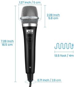 img 1 attached to Беспроводной ручной микрофон для караоке, динамический кардиоидный микрофон Moukey с 13-футовым XLR-кабелем - металлическим кабелем идеально подходит для пения, колонок, усилителей, микшерных пультов, караоке-машин, речей, свадеб, сцены - черный (MWm-5)