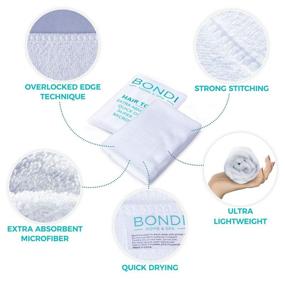img 1 attached to Bondi Home & Spa Fast Drying Microfiber Hair Towel for Women – Super Absorbent, X Large & Soft Hair Drying Towel – Ideal for Curly, Long or Thick Hair (42 x 22) – White