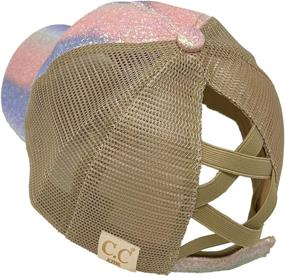 img 3 attached to C.C Kids Ponytail Cap: Stylish Baseball Visor Hat with Messy Bun and Ponytail Feature for Ages 2-5