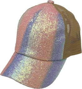 img 1 attached to C.C Kids Ponytail Cap: Stylish Baseball Visor Hat with Messy Bun and Ponytail Feature for Ages 2-5