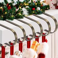 🎅 baingesk set of 6 christmas stocking holders for mantle - non-slip hangers for fireplace, adjustable hooks, festive home decoration items logo