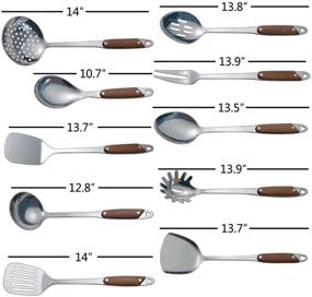 img 3 attached to 🍳 Vababa 10-Piece Stainless Steel Kitchen Cooking Utensils: High-Quality Cookware Set for Ultimate Culinary Success