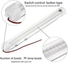 img 3 attached to ANYPOWK 12V теплый белый светодиодный световой бар, 13,4 дюйма 99 светодиодов 5 Вт 500 люменов, светодиодная лента для салона с выключателем для RV Van Boat Trailer Camper - набор из 2шт.