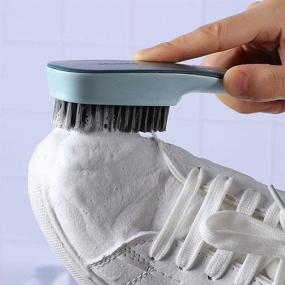 img 1 attached to 🧺 2-Pack Laundry and Shoe Cleaning Brushes - Ergonomic Grip for Scrubbing Stains on Household Clothes and Shoes - Bathroom Cleaning Brushes for Easy Hold