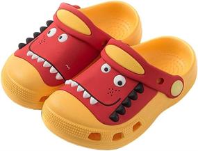 img 4 attached to Knemksplanet Dinosaur Non Slip Lightweight Slippers Boys' Shoes ~ Clogs & Mules