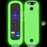 чехол для roku voice remote pro - ультра 2020/2019/2018 силиконовый защитный чехол для пульта управления - задний чехол - универсальная сменная оболочка - защита батареи (свечение зеленым) логотип