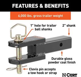 img 2 attached to CURT 45821 Clevis Pin Hitch Ball Mount: 2-Inch Receiver, 6,000 lbs Capacity, 1-Inch Hole - Find Now!