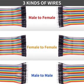 img 1 attached to 🔌 Versatile KABUDA 360 Pcs Dupont Wire Kit: Male to Female, Male to Male, Female to Female - Perfect for Arduino Projects!