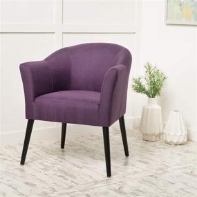 img 3 attached to 🪑 Plush and Stylish: Christopher Knight Home Cosette Fabric Arm Chair in Rich Plum Shade