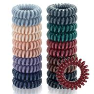 🌀 20 spiral hair ties, tailaimei no crease coil hair ties, phone cord hair ties for thick hair - women's ponytail holder elastics (pack of 10 colors) logo