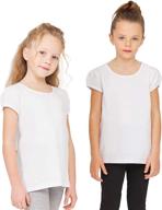 👚 goxu girls’ puff short sleeve t shirt 2-pack: trendy and comfortable tops for girls logo