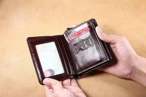 img 1 attached to Genuine Cowhide Leather Capacity Bifold Men's Accessories for Wallets, Card Cases & Money Organizers